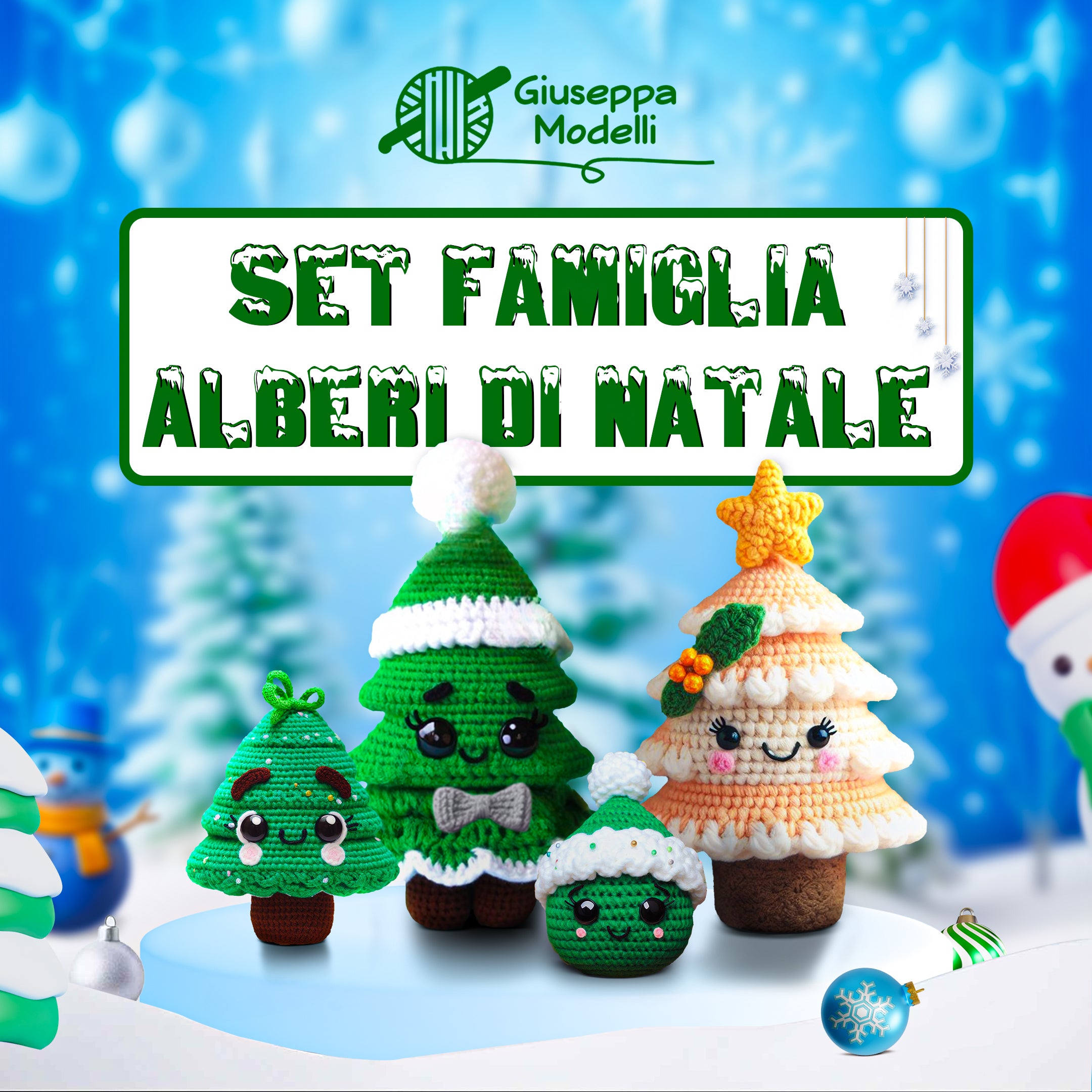 Set di Alberi di Natale – Schema all'Uncinetto